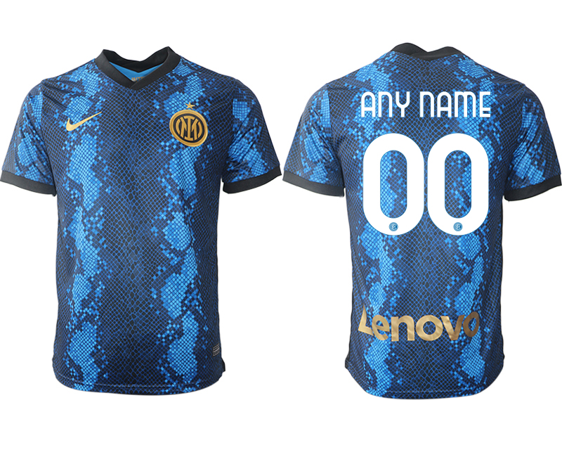 Men 2021-2022 Club Inter Milan home blue aaa versio customized Nike Soccer Jersey->customized soccer jersey->Custom Jersey